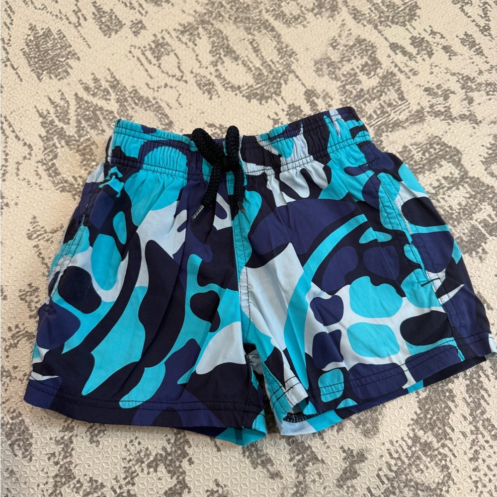 Vilebrequin 2T Kids Swim Trunks - Blue and Black Pattern